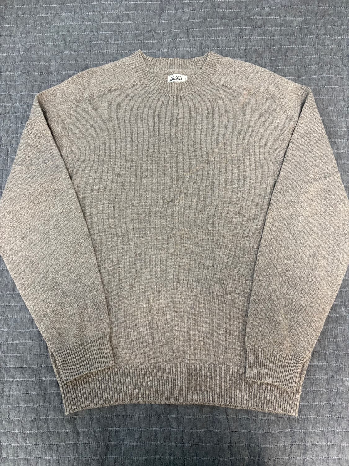 카키스 울 캐시미어 래글런 니트 스웨터 상품이미지1