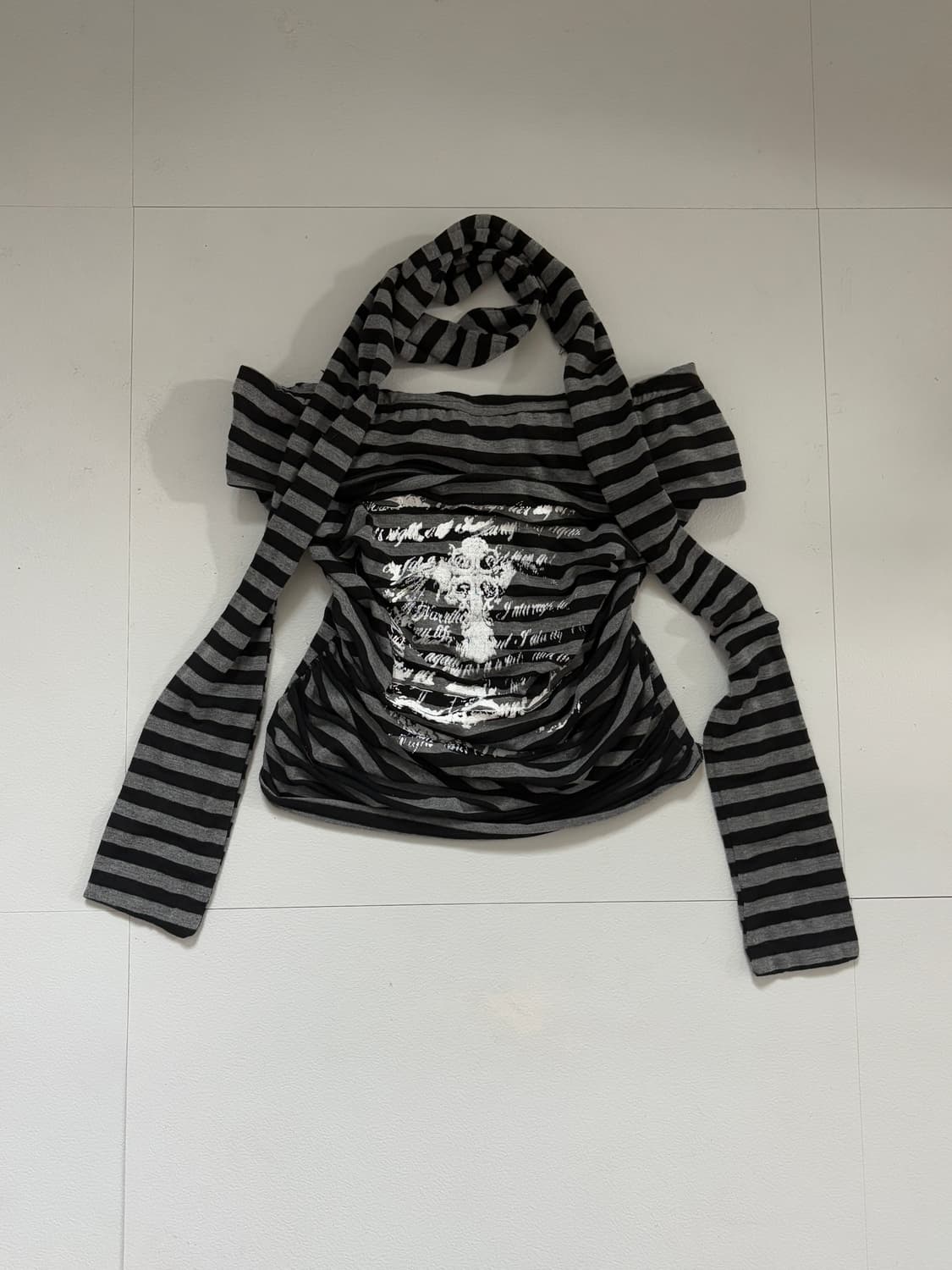 • striped top & muffler set 상품이미지1