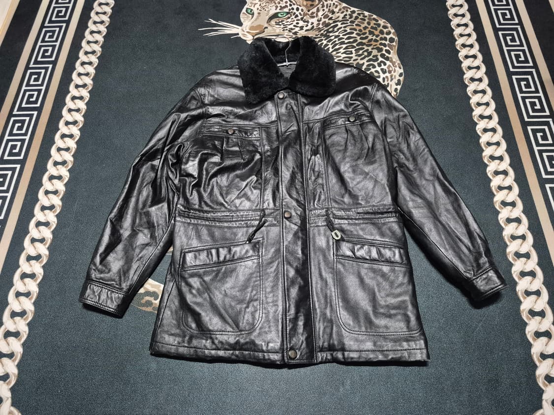 90's 토스카나 TOSKANA 양가죽 레더 무스탕 자켓 M 상품이미지1