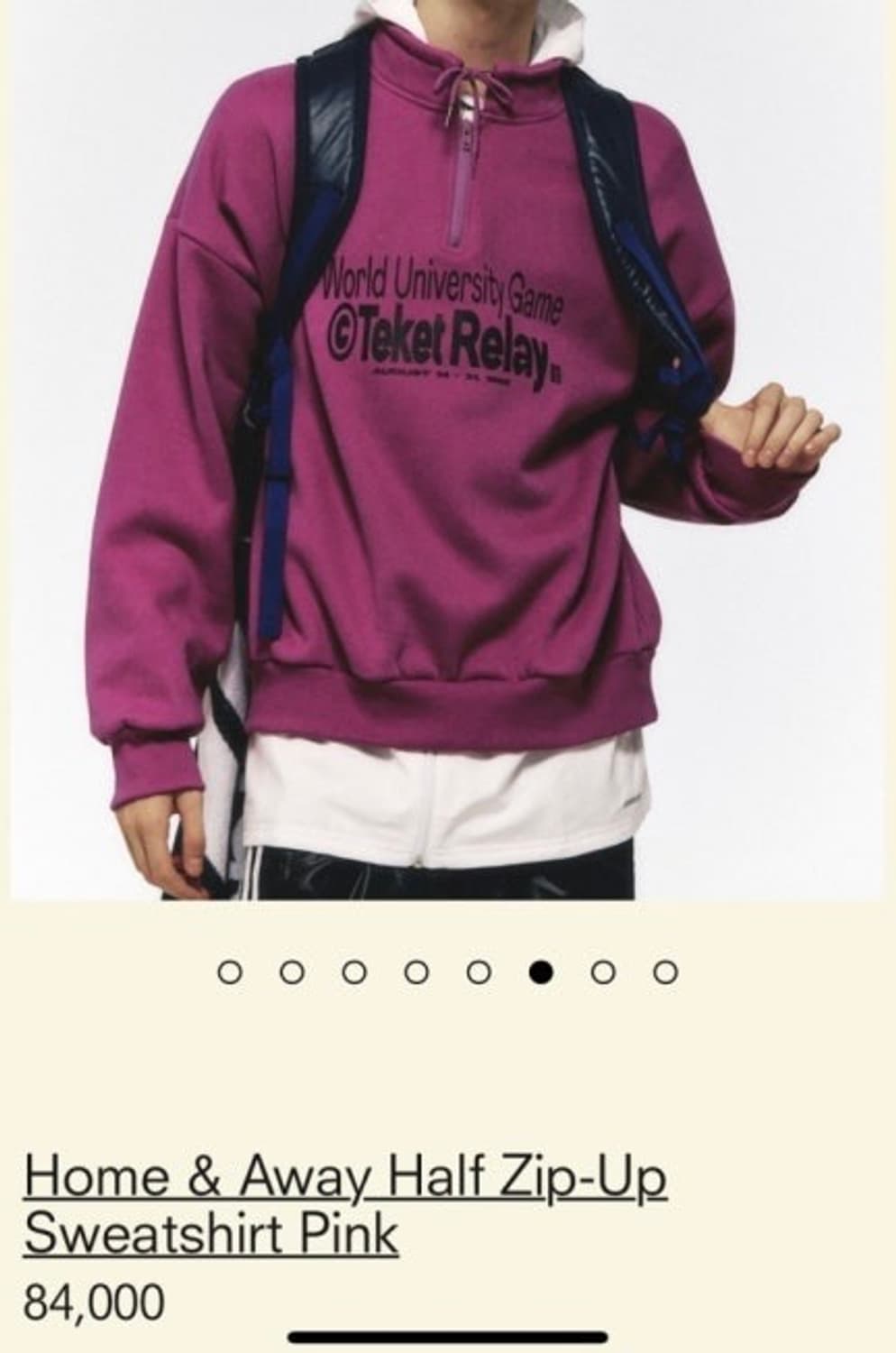 테켓 Home&Away Half Zip-Up Sweatshirt 핑크 상품이미지2