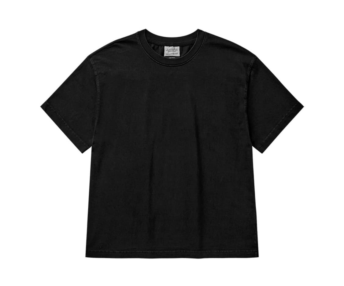 소버먼트 크롭 컷 헤비 피그먼트 티셔츠-워시드 블랙- 상품이미지2