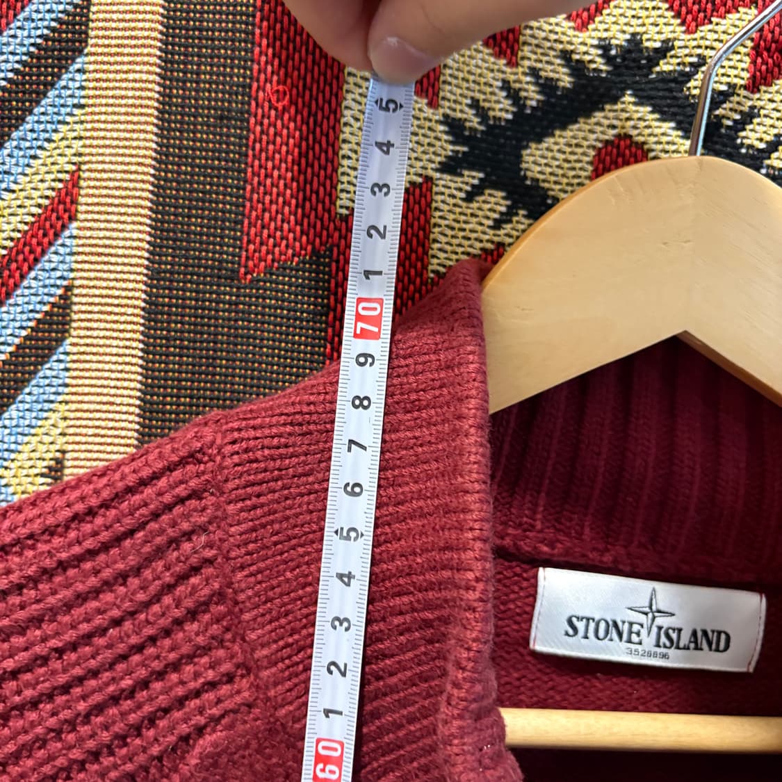 00‘s 스톤아일랜드 버건니 니트 포켓 집업 상품이미지9