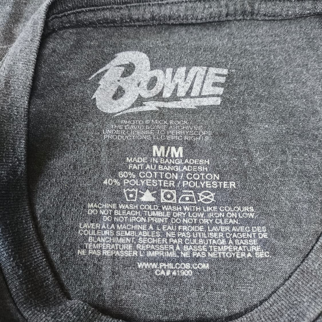 [M] Bowie 데이비드 보위 72 월드투어 밴드티 상품이미지4
