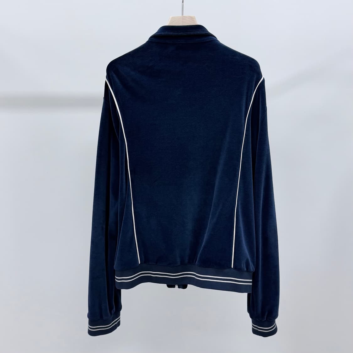 [S+급/XL] 셀린느 트리오페 벨벳 트레이닝 집업 자켓 네이비 상품이미지4