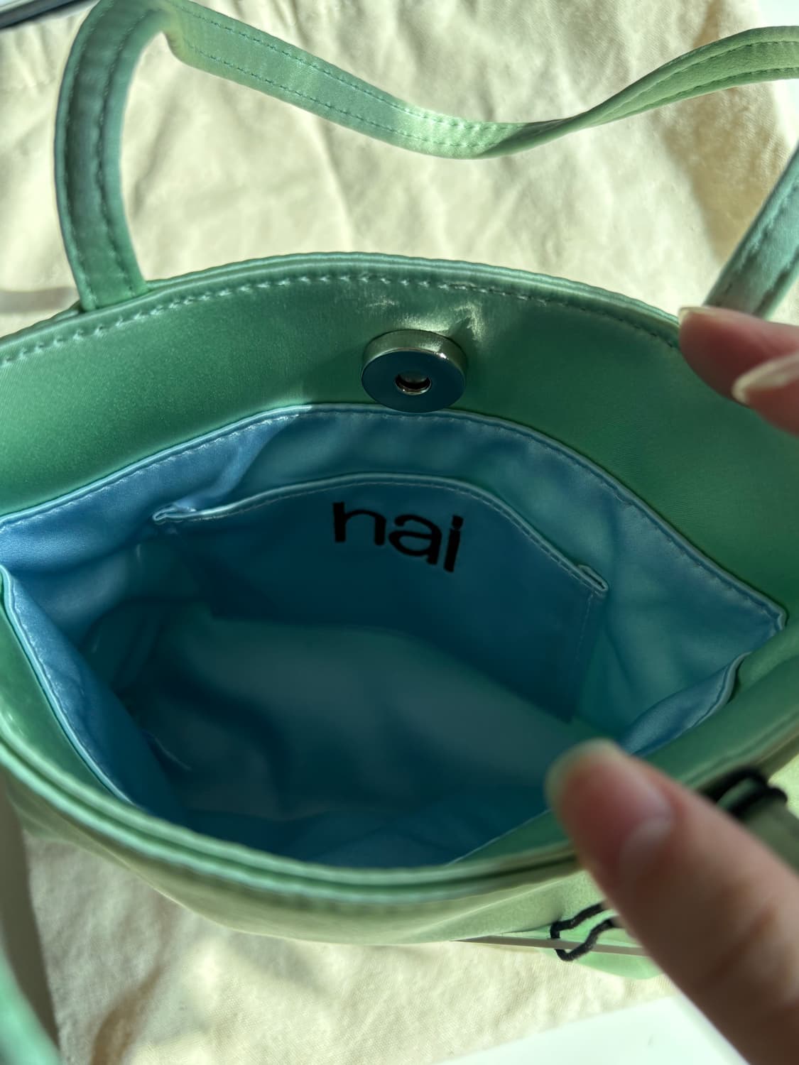 Hai 실크 백 민트 초록 판매  상품이미지2
