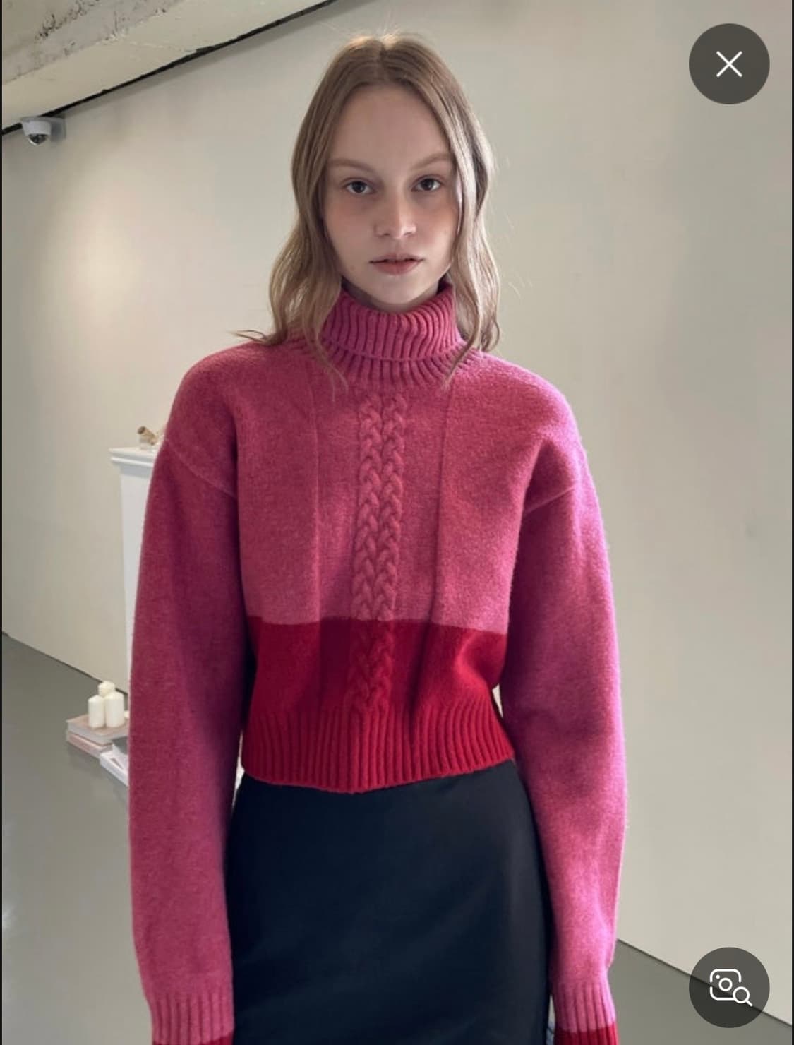 Sakk 투톤 케이블 니트 상품이미지1