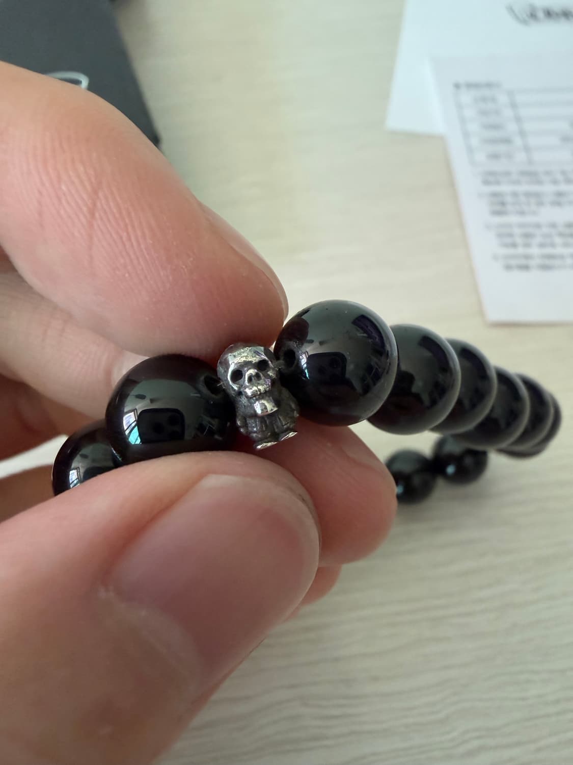 크롬하츠 포티 오닉스 비즈 팔찌 10mm 상품이미지5