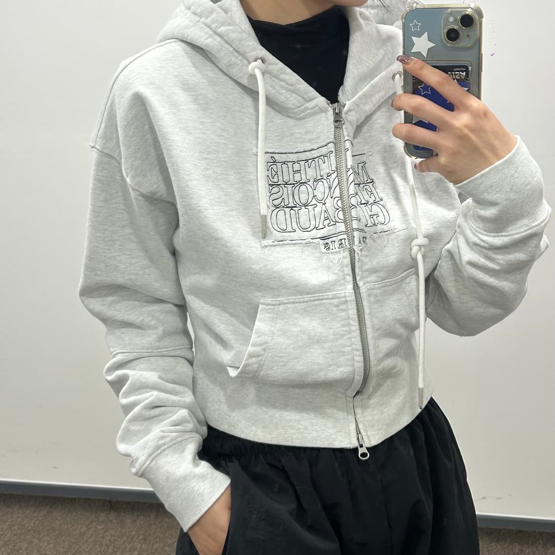 마리떼 프랑소와저버 크롭2-way 멜란지 후드집업 상품이미지2