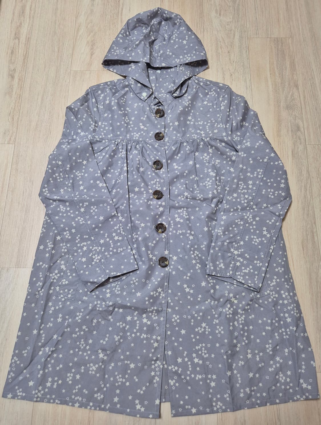 빈티지 그레이 별 우비 레인코트 상품이미지1