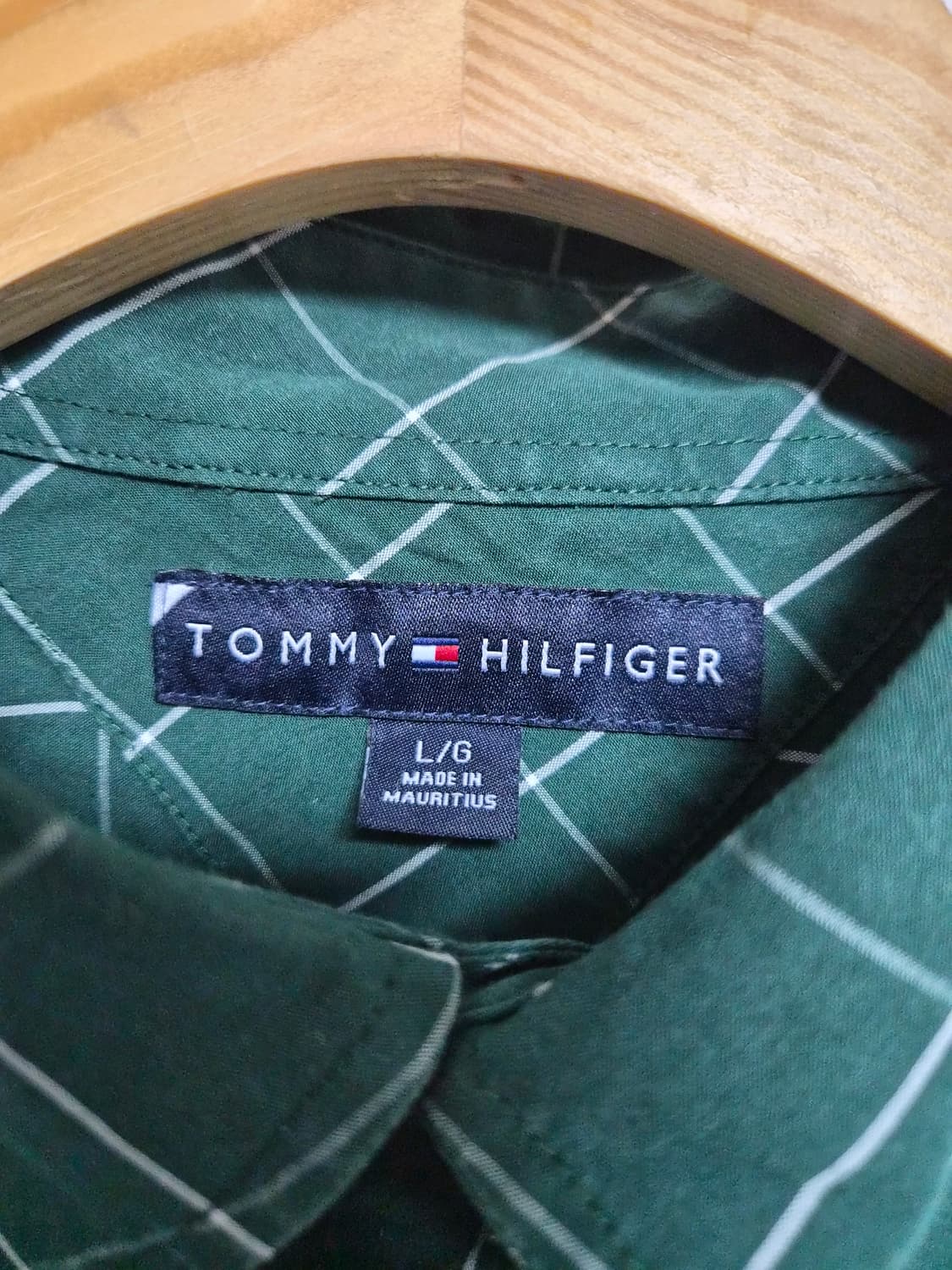타미힐피거Tommy 그린 체크 셔츠 L - S359 상품이미지4