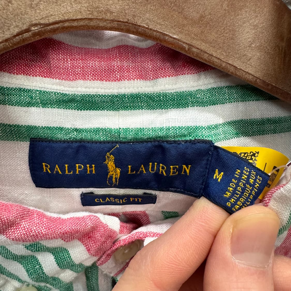 폴로 랄프로렌 멀티컬러 스트라이프 긴팔 셔츠 네이비 포니 로고 포인트 상품이미지6
