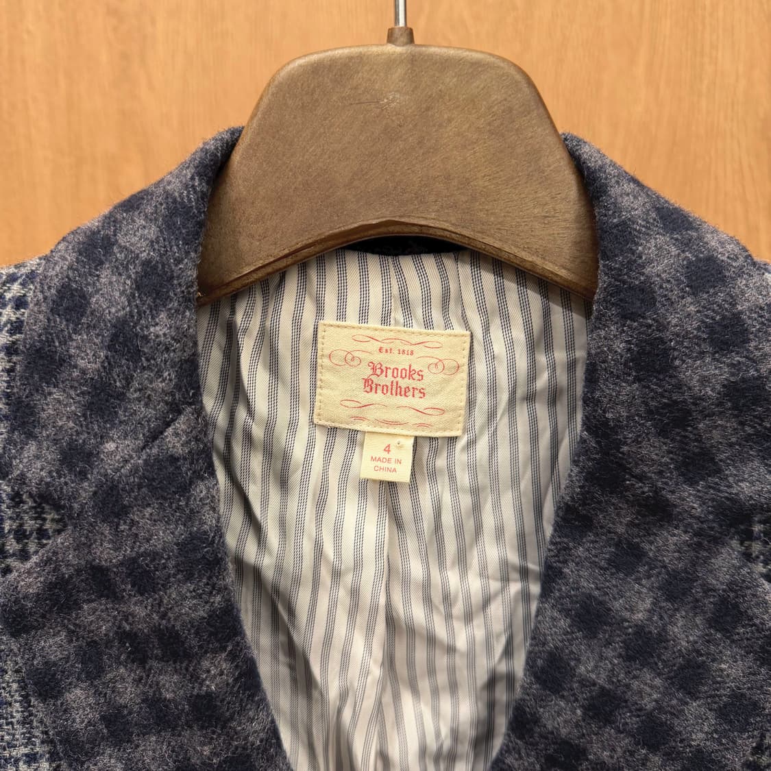 브룩스 브라더스 자켓 숄카라 멀티 체크 패턴 배색 포켓 디테일 그레이 상품이미지6