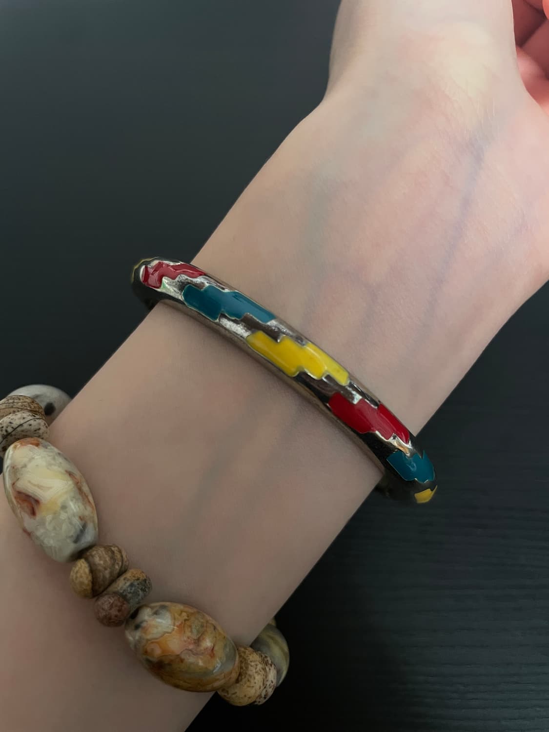 빈티지 오리엔탈 히피 3색 실버 뱅글 팔찌 상품이미지3