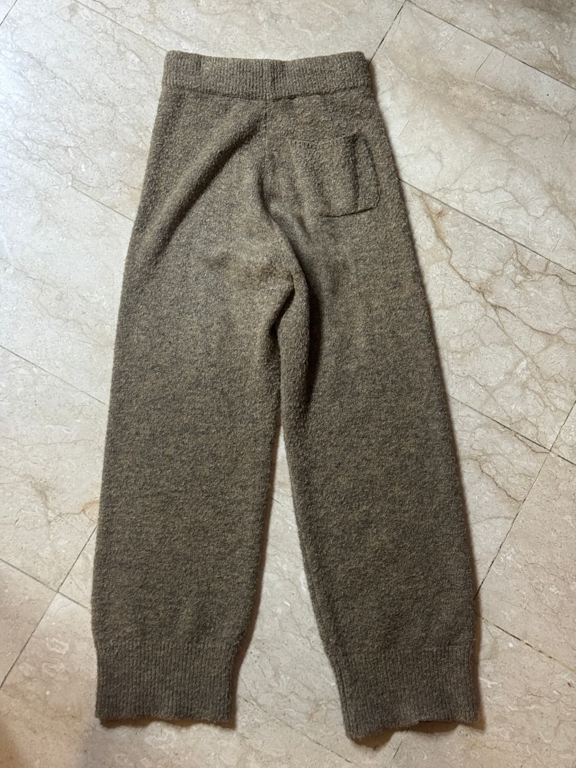 아모멘토 니트 팬츠 카키 브라운 M 상품이미지4