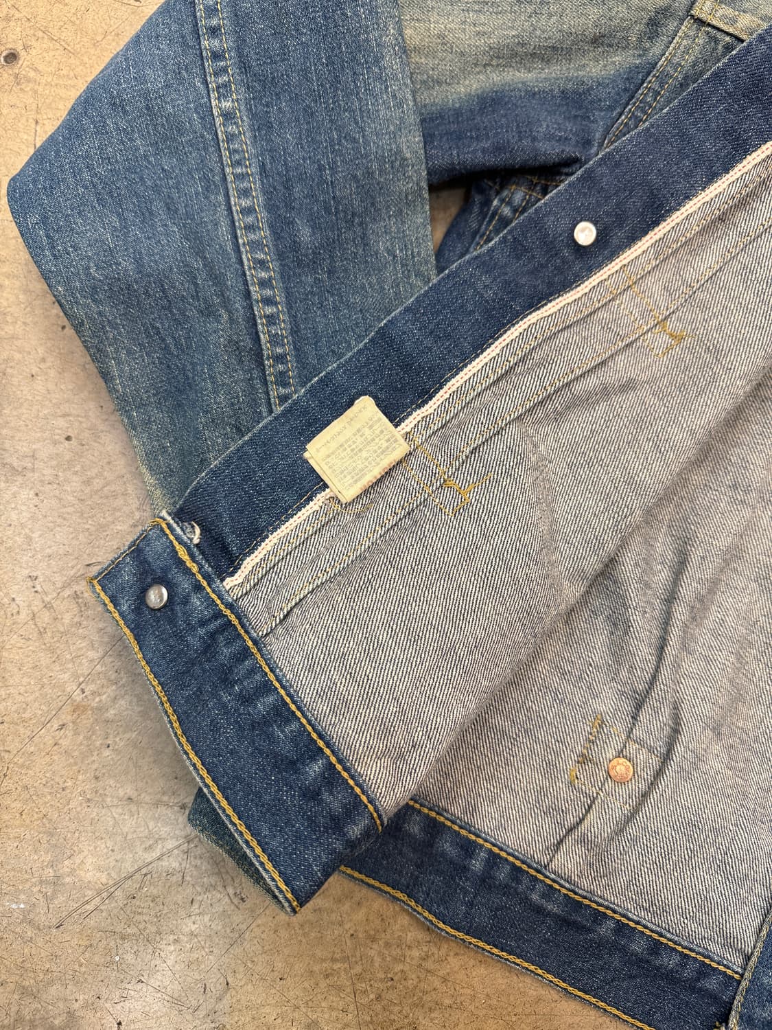 90s 리바이스 LVC type1 셀비지 데님자켓 상품이미지6