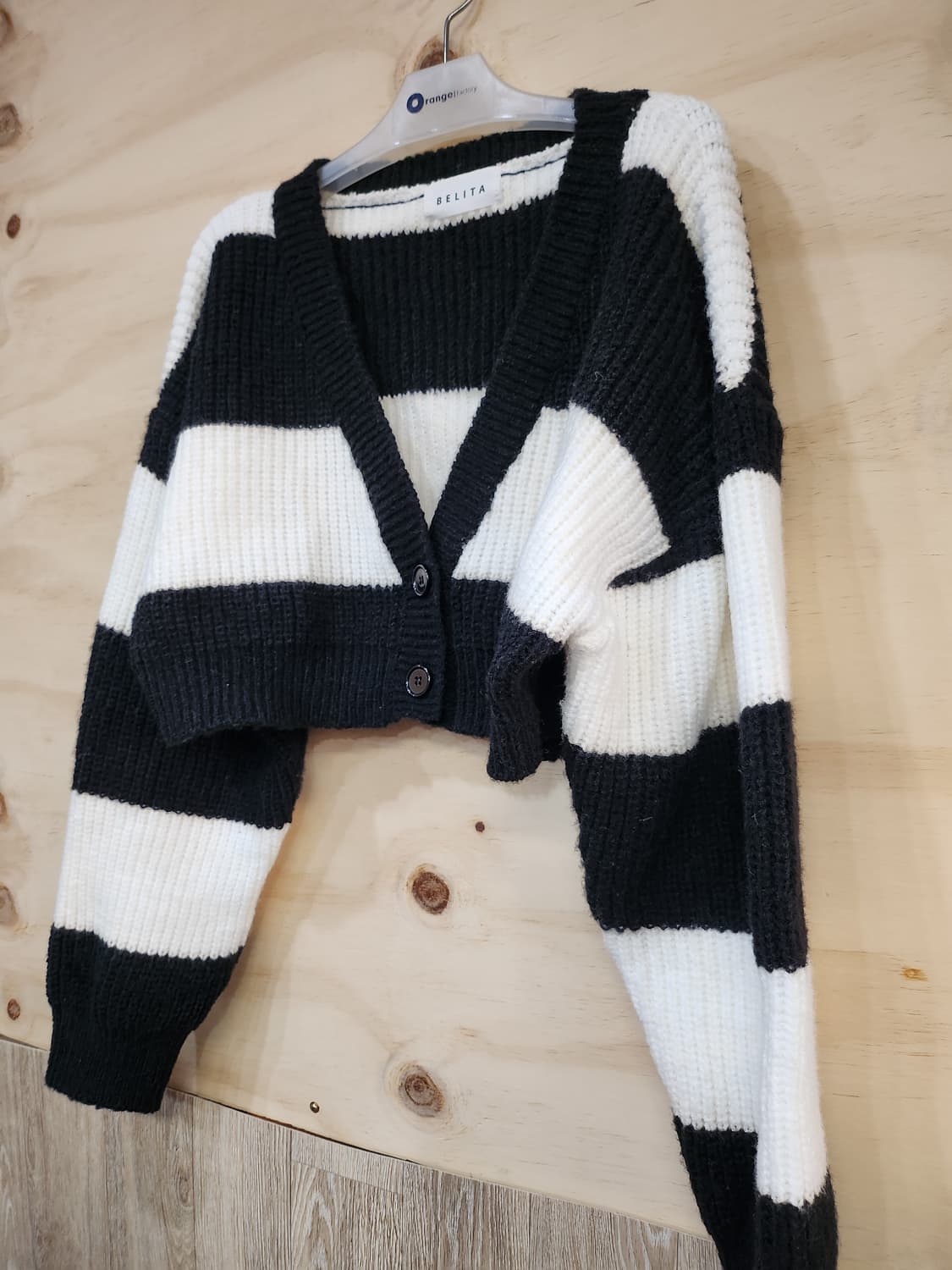 638) BELITA 스트라이프 크롭 가디건 상품이미지3