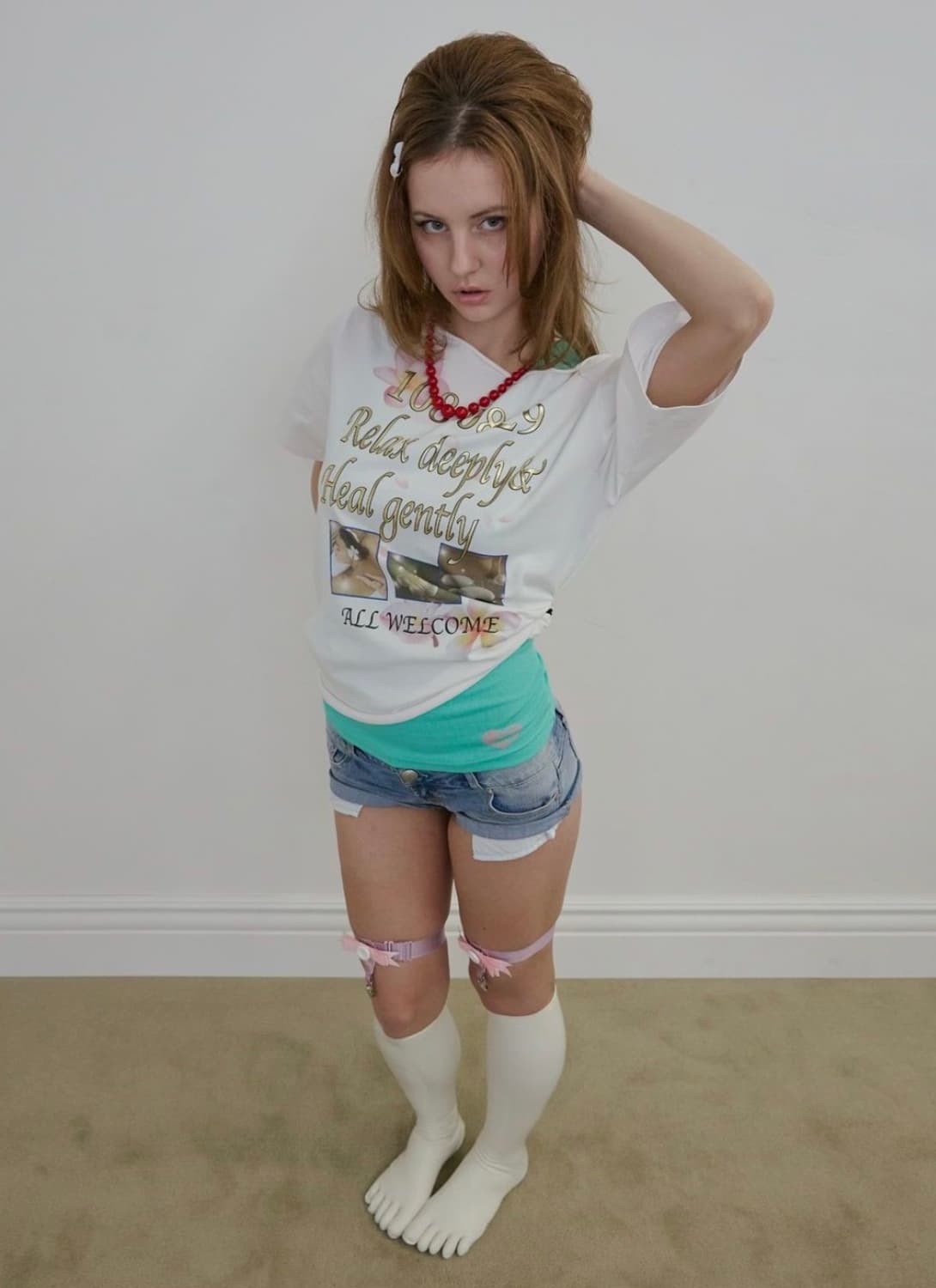 스컬프터 Healing off shoulder Tee white  상품이미지2