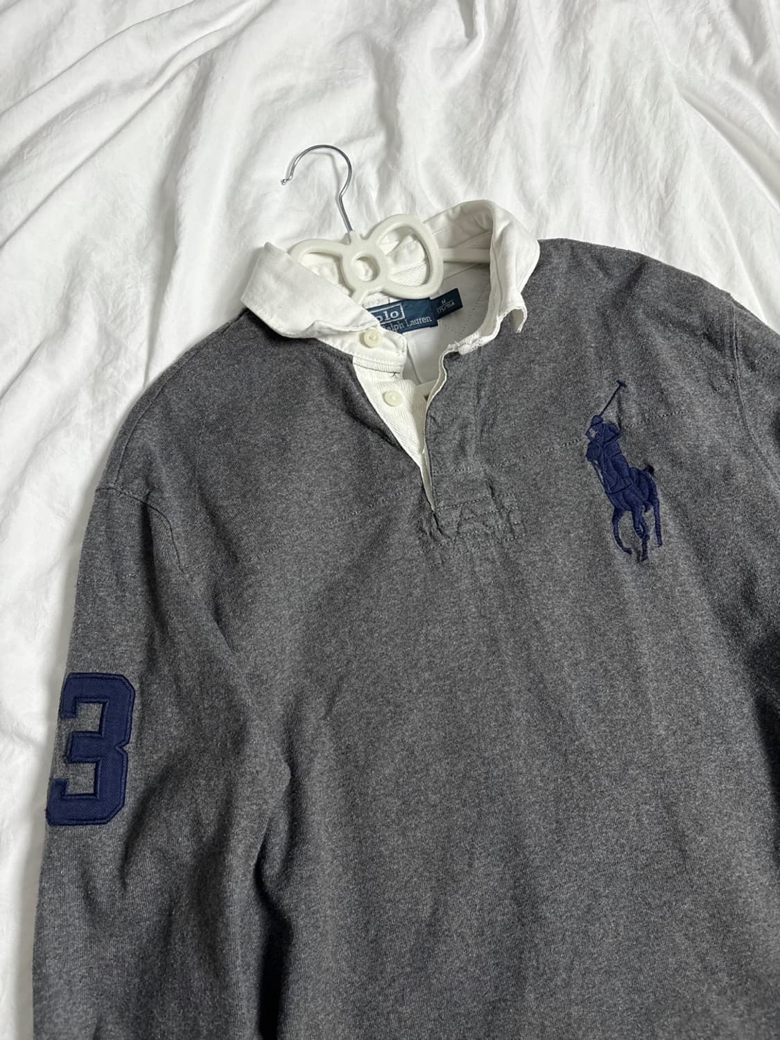 폴로 그레이 네이비 빅포니 카라 롱슬리브 상품이미지4