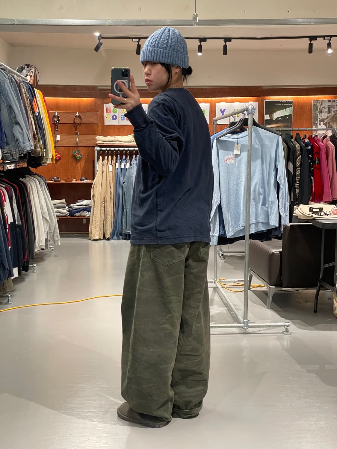 빈티지 롱슬리브 티셔츠(네이비)   상품이미지5