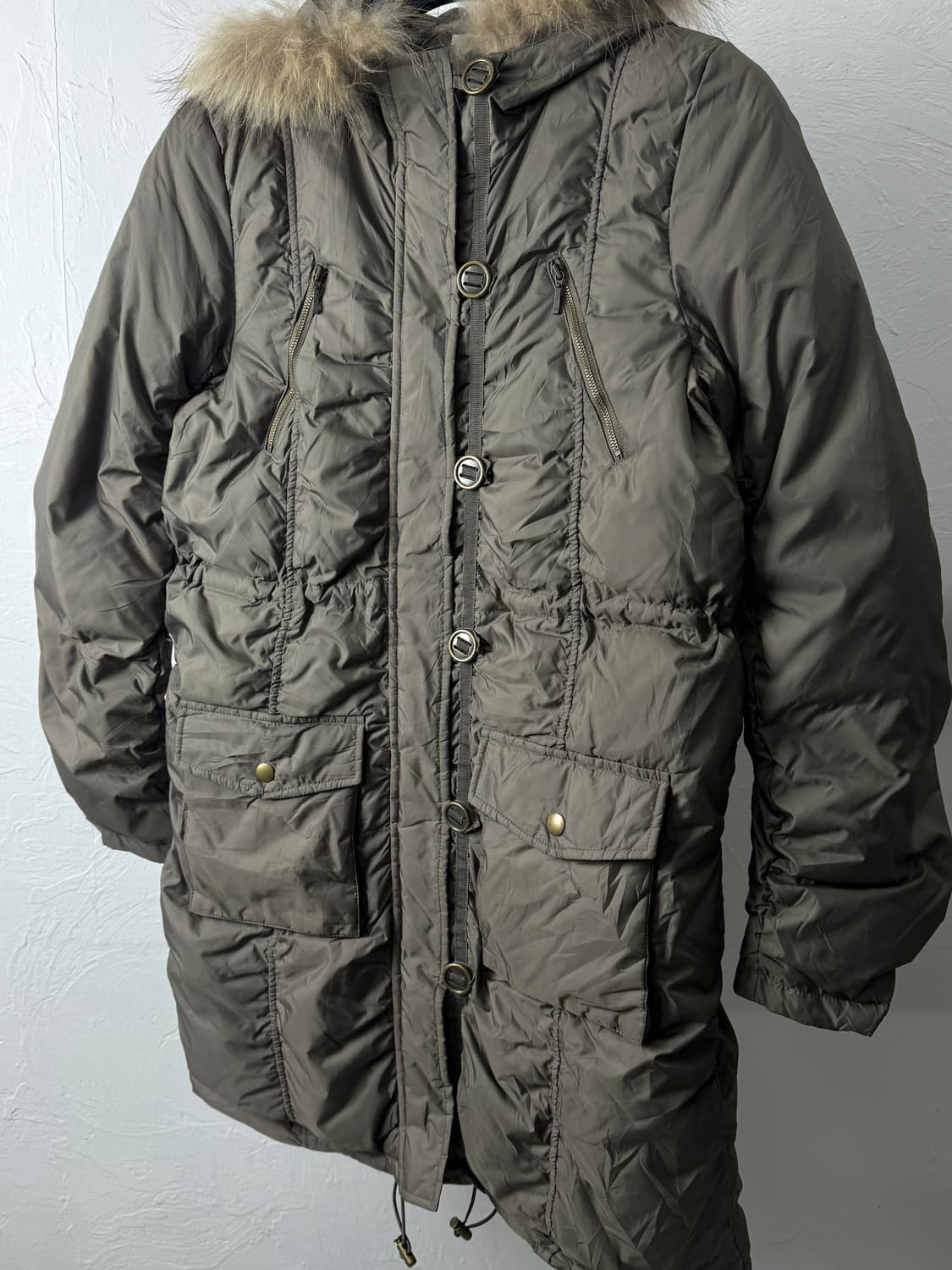 JPN 셔링 후드 퍼 파카 상품이미지2