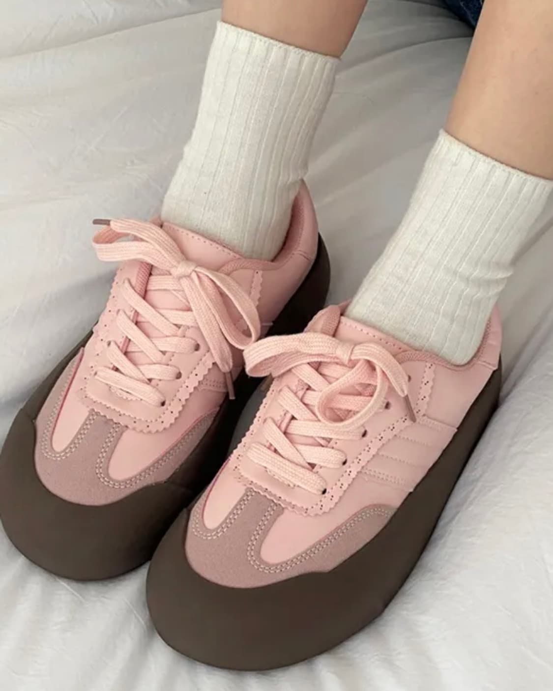 핑크 배색 투톤 스니커즈 운동화 235 상품이미지1