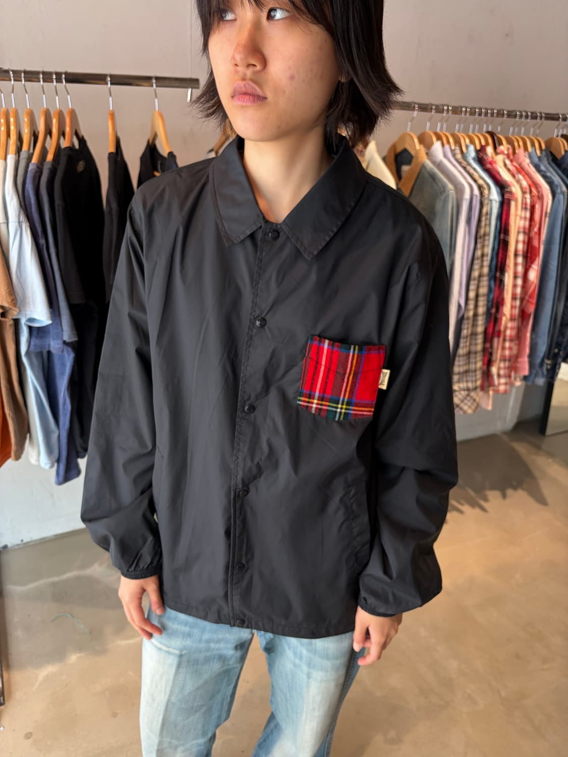 Lonsdale 체크 포켓 코치 자켓 M 상품이미지2