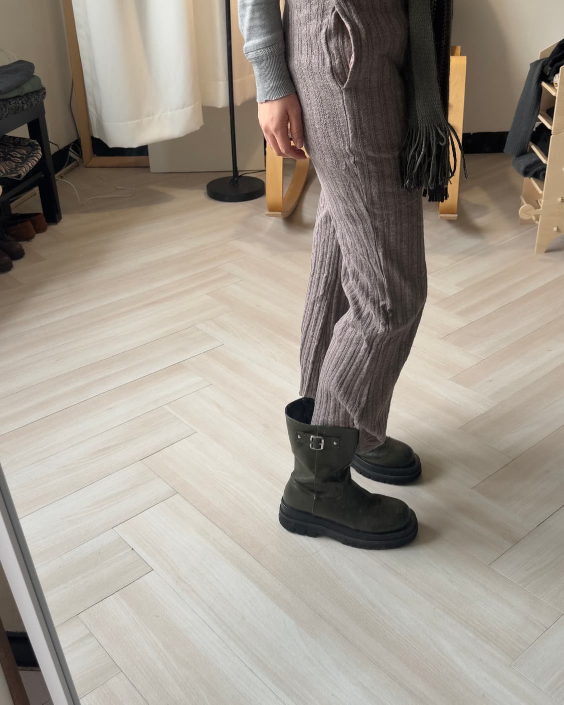 [w closet] cotton blend knit pants 상품이미지8