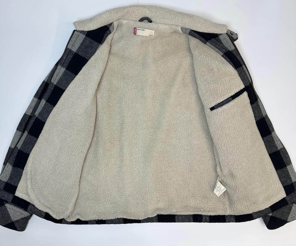 리바이스 타탄 체크 울라이너 쉐르파 자켓 xl 상품이미지4