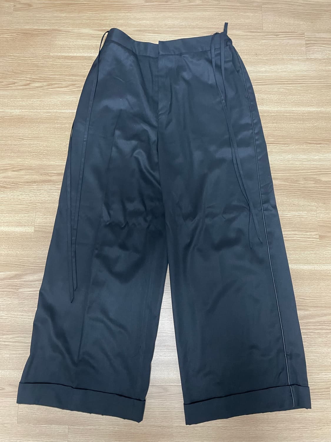 [L] 유스 String Wide Pants - Black 상품이미지3