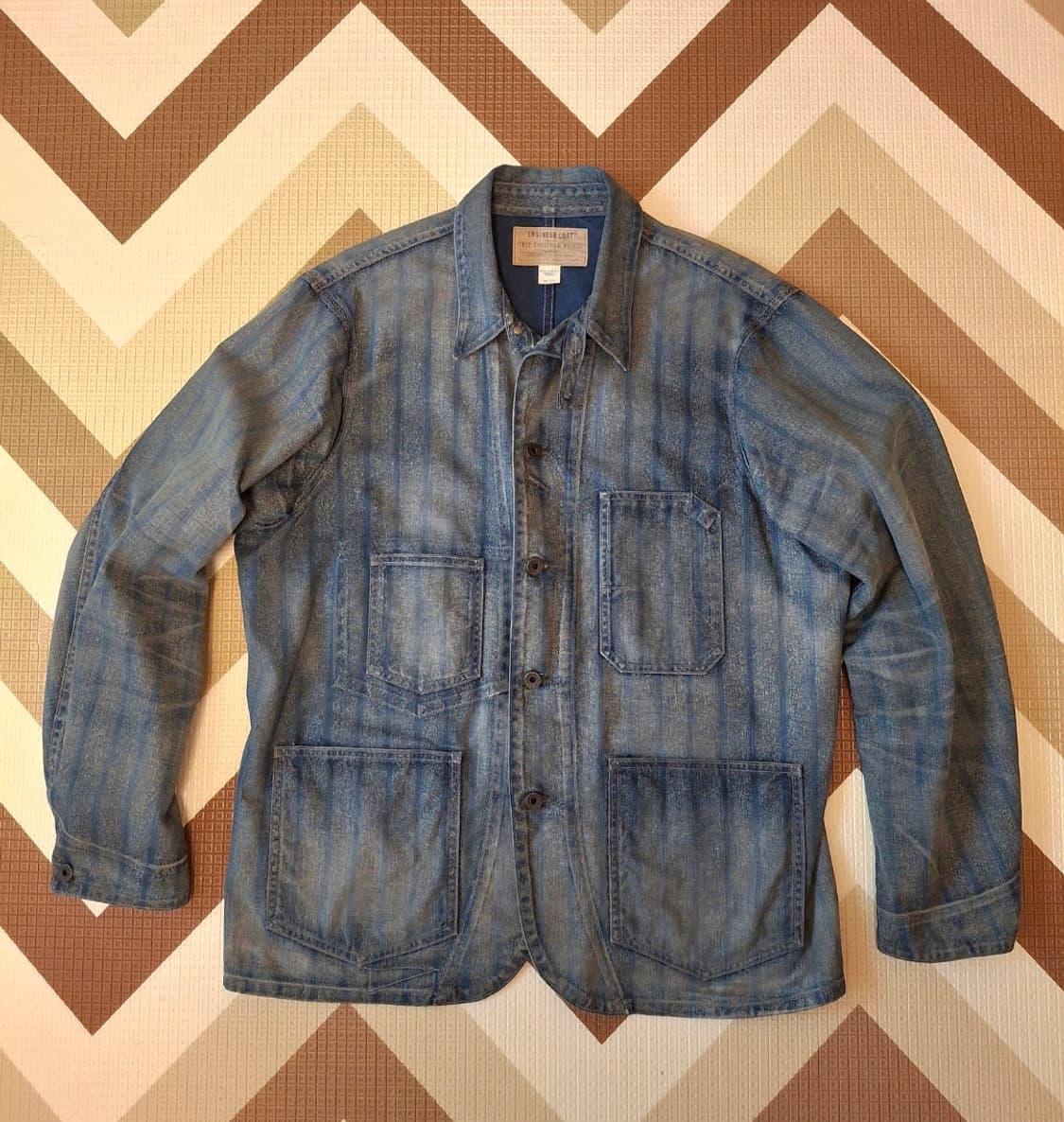 RRL 인디고 스트라이프 트윌 엔지니어 코트 더블알엘 상품이미지1