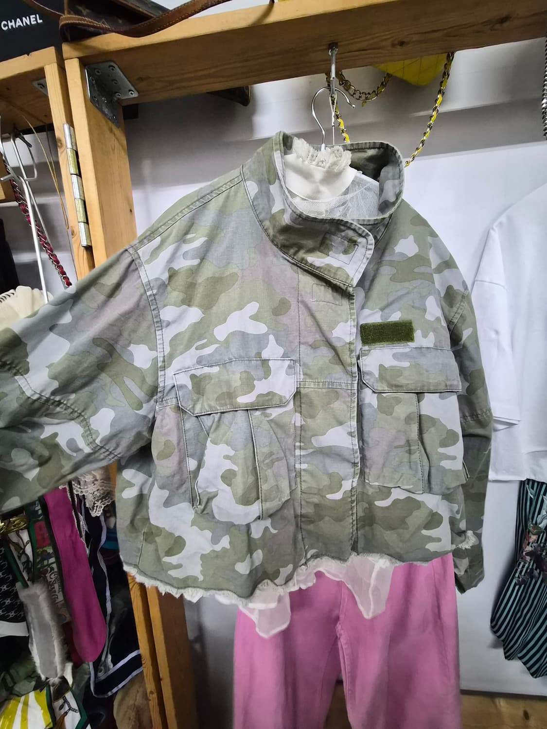 자라 카모 밀리터리 야상 점퍼 스타일 상품이미지5