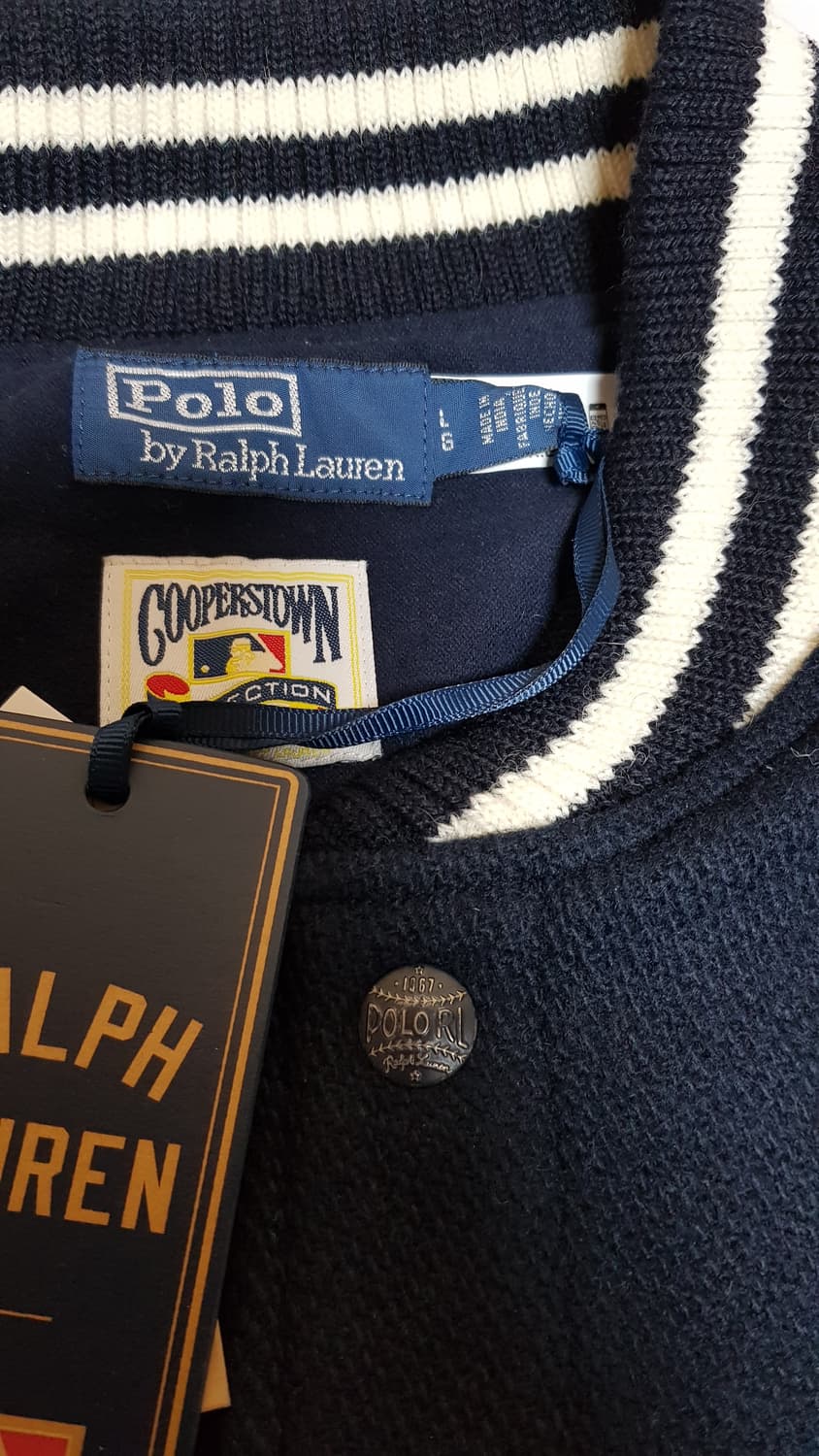 [새상품/L] 폴로 x MLB 뉴욕 양키스 바시티 울 자켓 팝니다. 상품이미지5