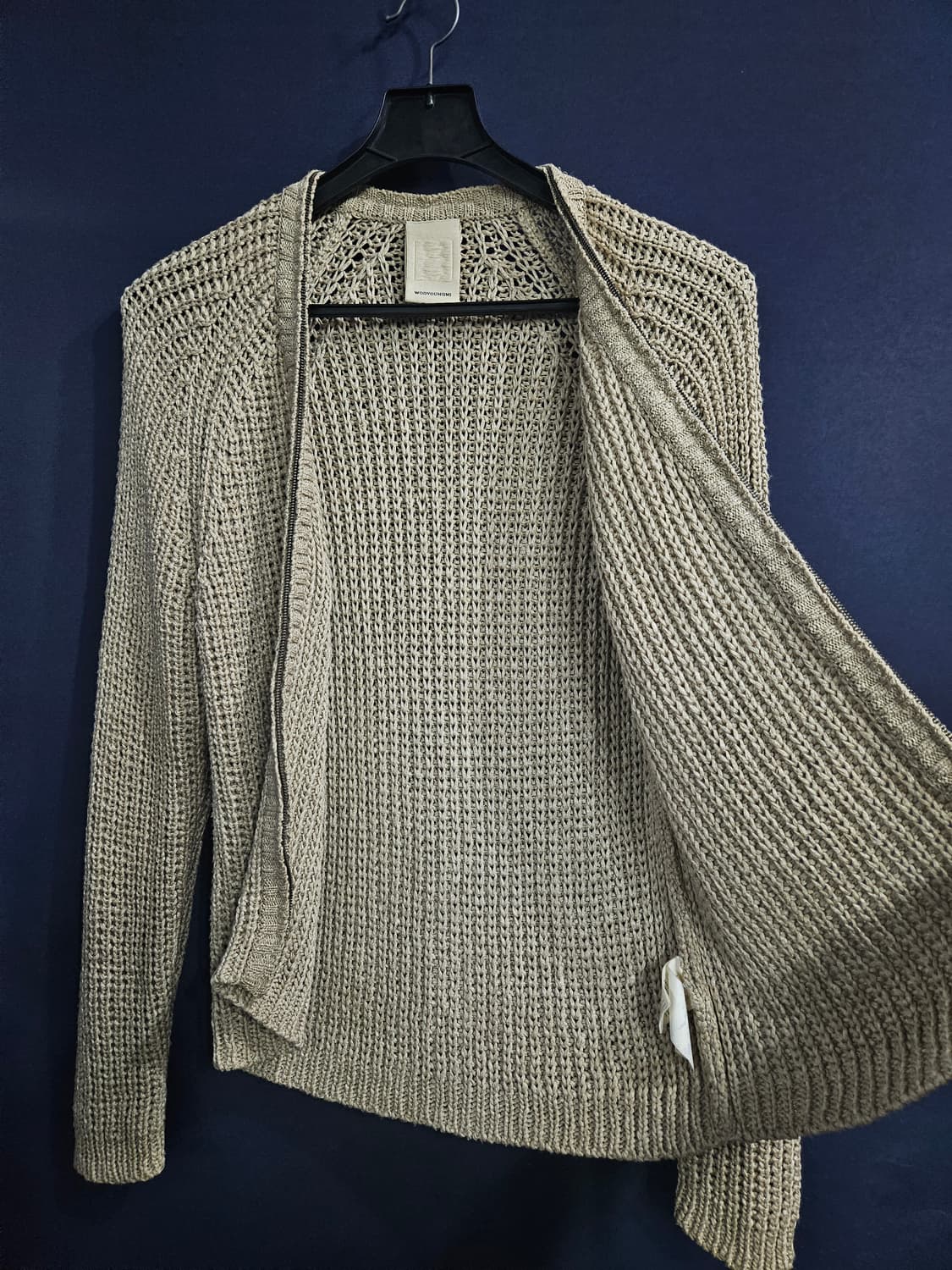 우영미 베이지 남성 48 집업 니트 가디건  상품이미지8