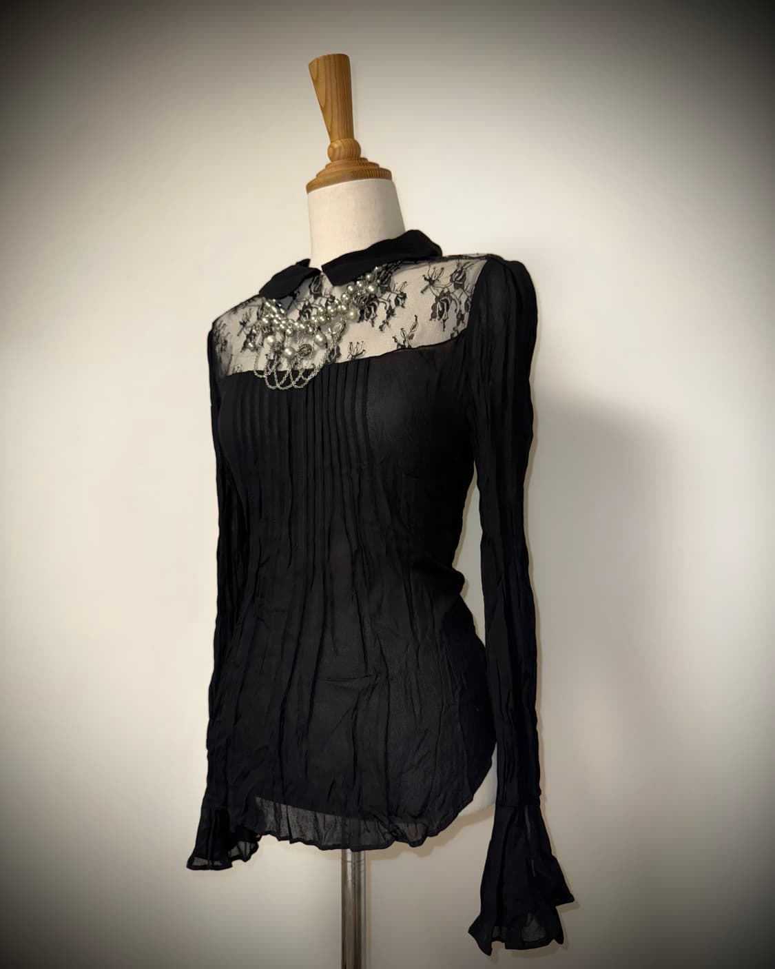 시스루 레이스 고스블라우스 상품이미지3