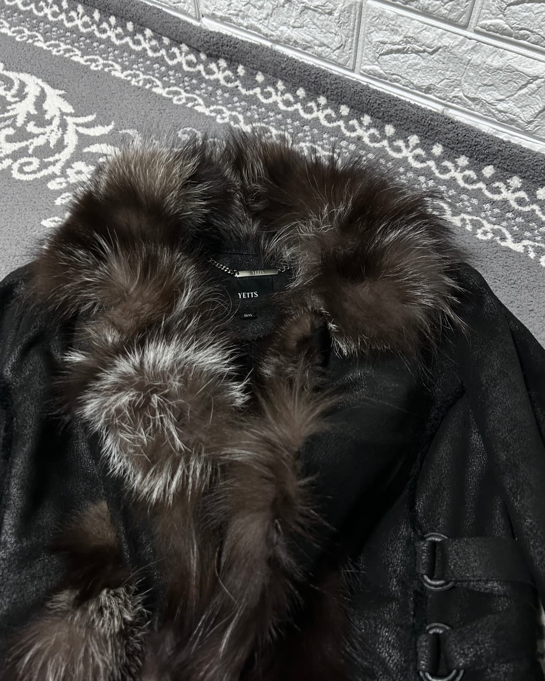 Yetts 여우 털 스웨이드 롱코트 상품이미지2