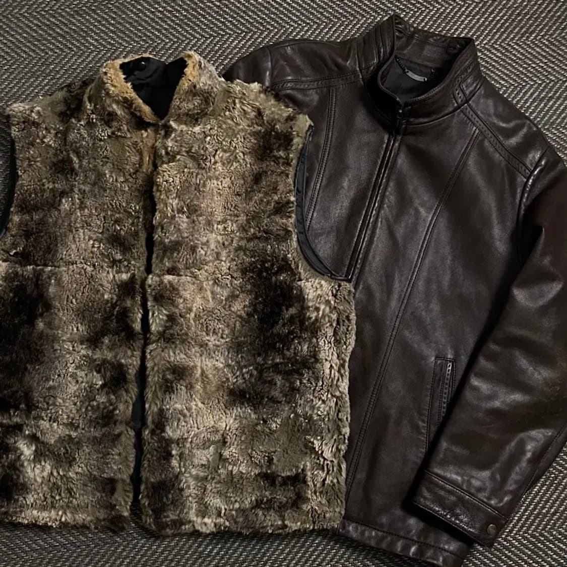 Christian aujard 아카이브 래빗 트리밍 가죽 자켓o 4967 상품이미지1