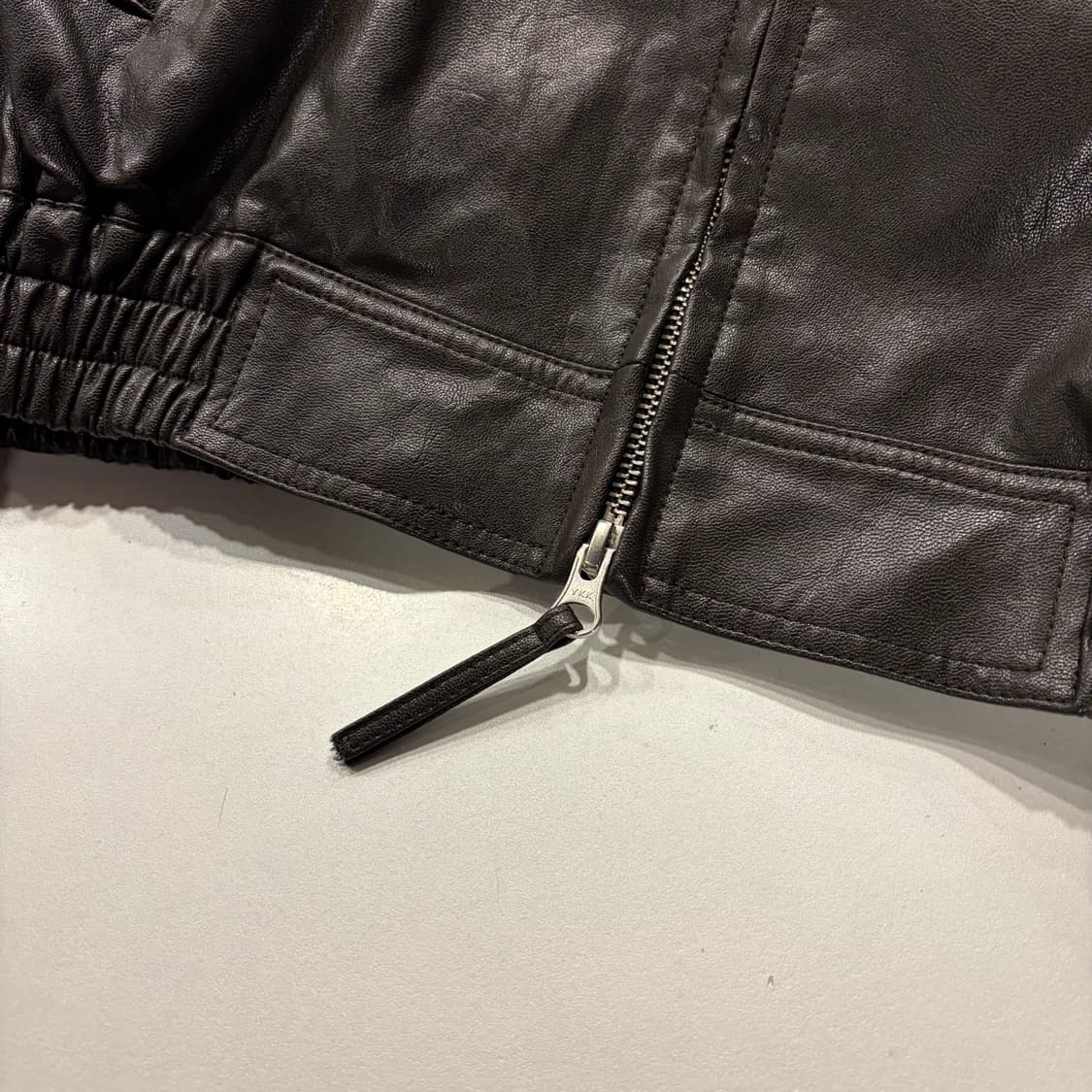 알테 Alte 브라운 레더 봄버 자켓 D175 상품이미지5