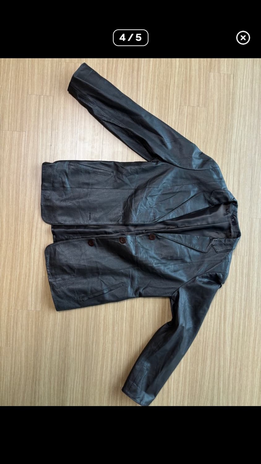 브라운 레더 블레이저 상품이미지1