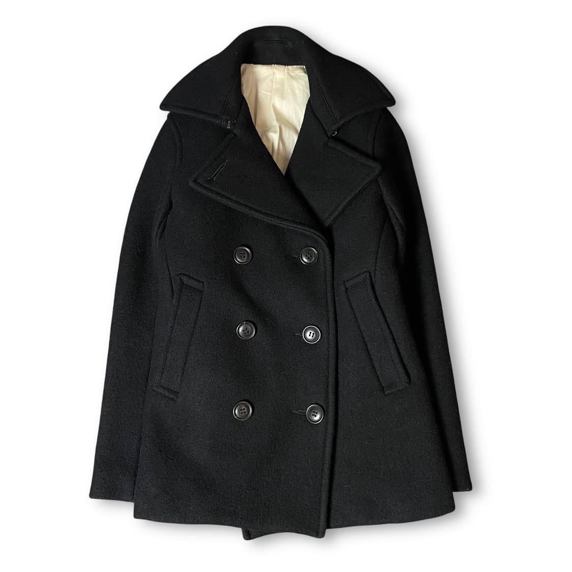 JPN 울 블랙 더블 숏 코트 상품이미지1