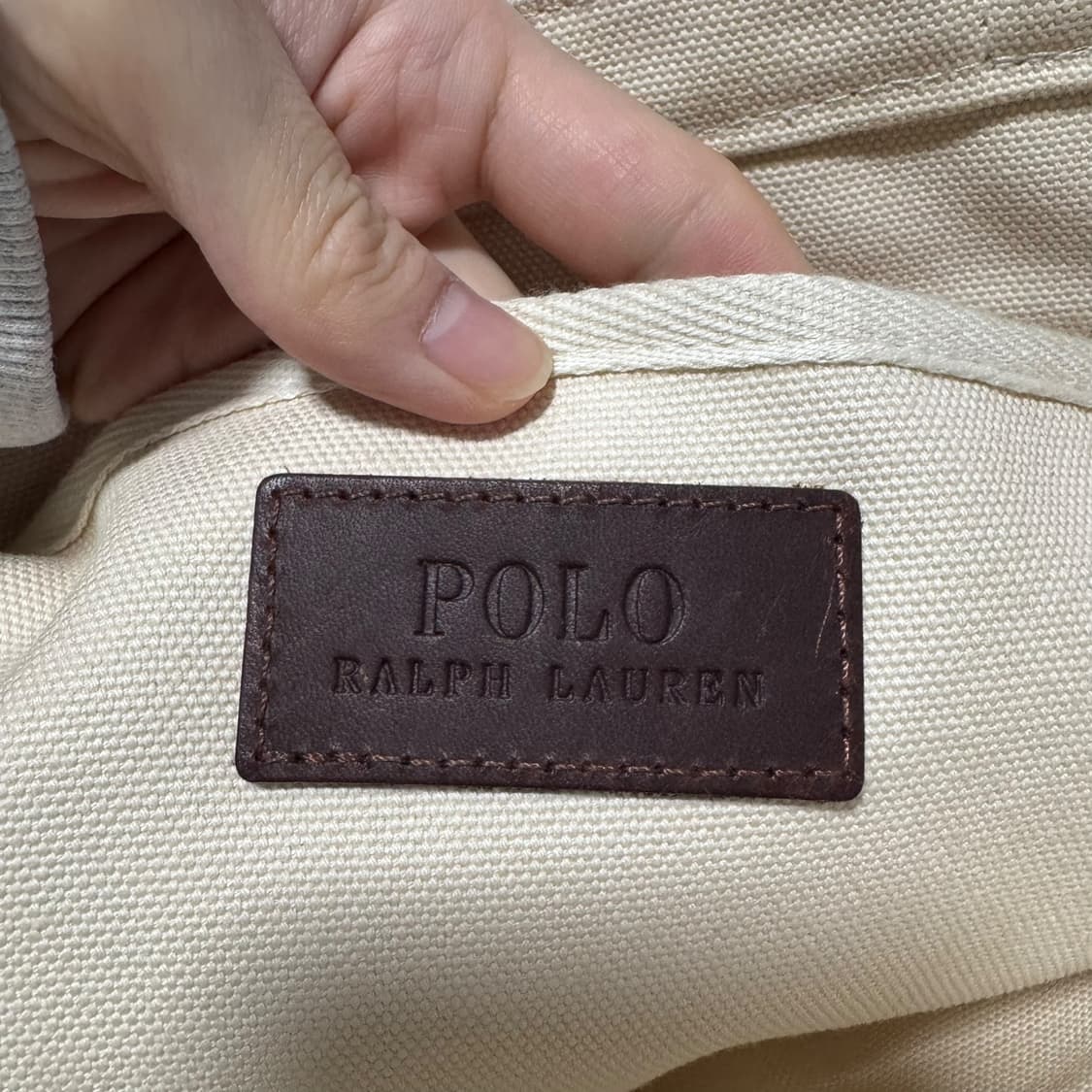 폴로 랄프로렌 아이보리 캔버스 토트백 상품이미지5