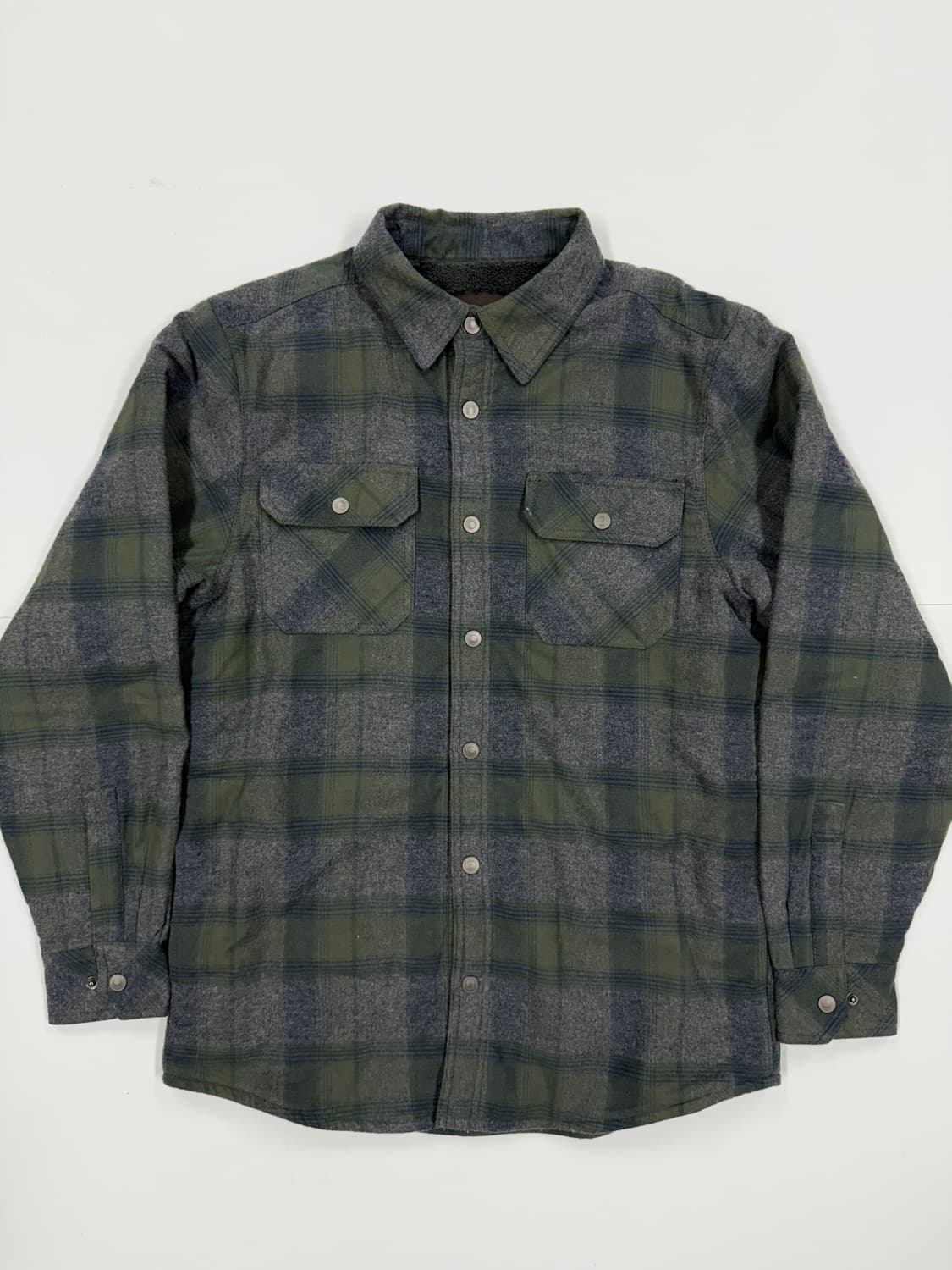 올리브 체크 플리스 셔츠 상품이미지1