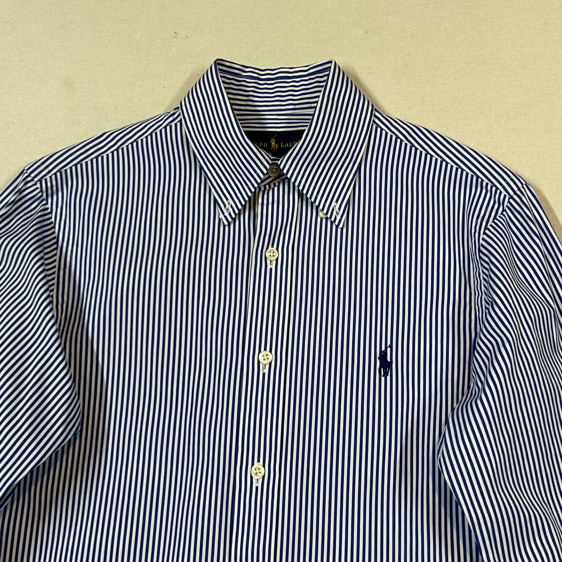 S) 폴로 랄프로렌 클래식핏 블루 스트라이프 포플린 셔츠 T94 상품이미지3