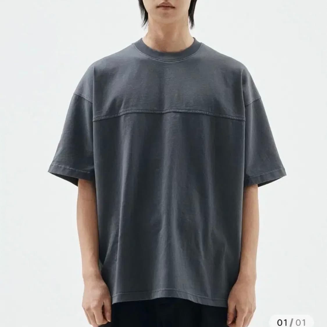 에스파이 챠콜 그레이 오버핏 반팔티 S 상품이미지1