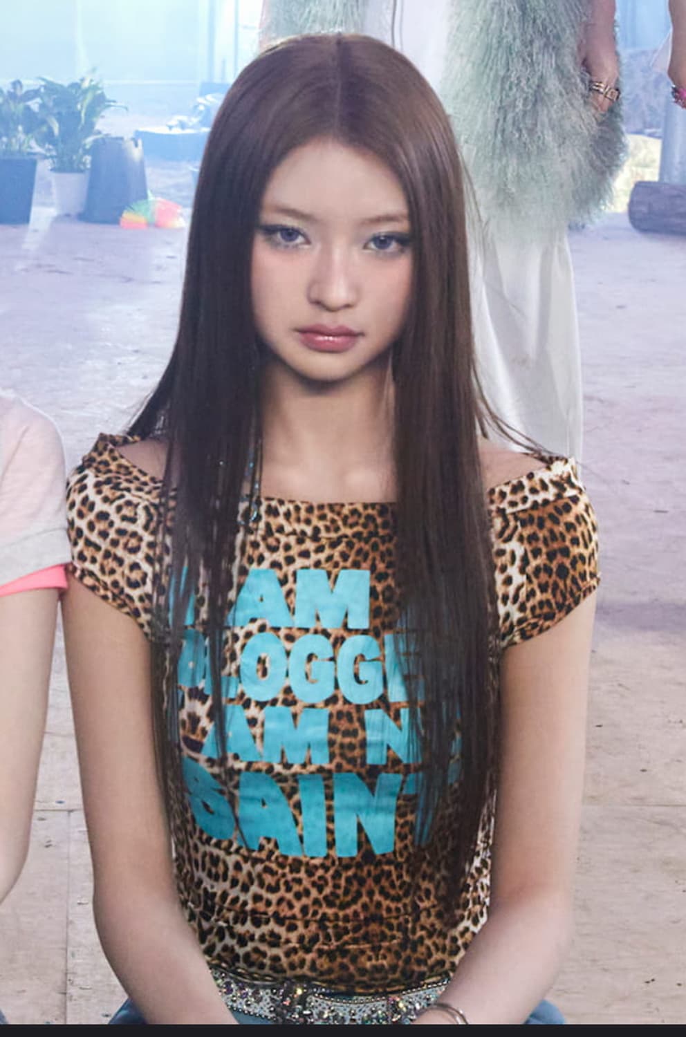 오마이티 y2k 레오파드 탑 하음착용 상품이미지2