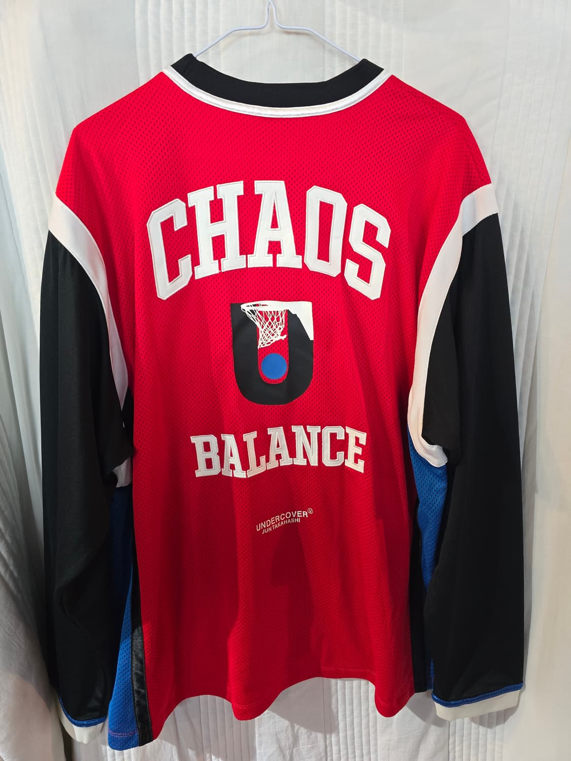 나이키 언더커버 롱슬리브 슈팅 탑 레드 블랙 상품이미지6