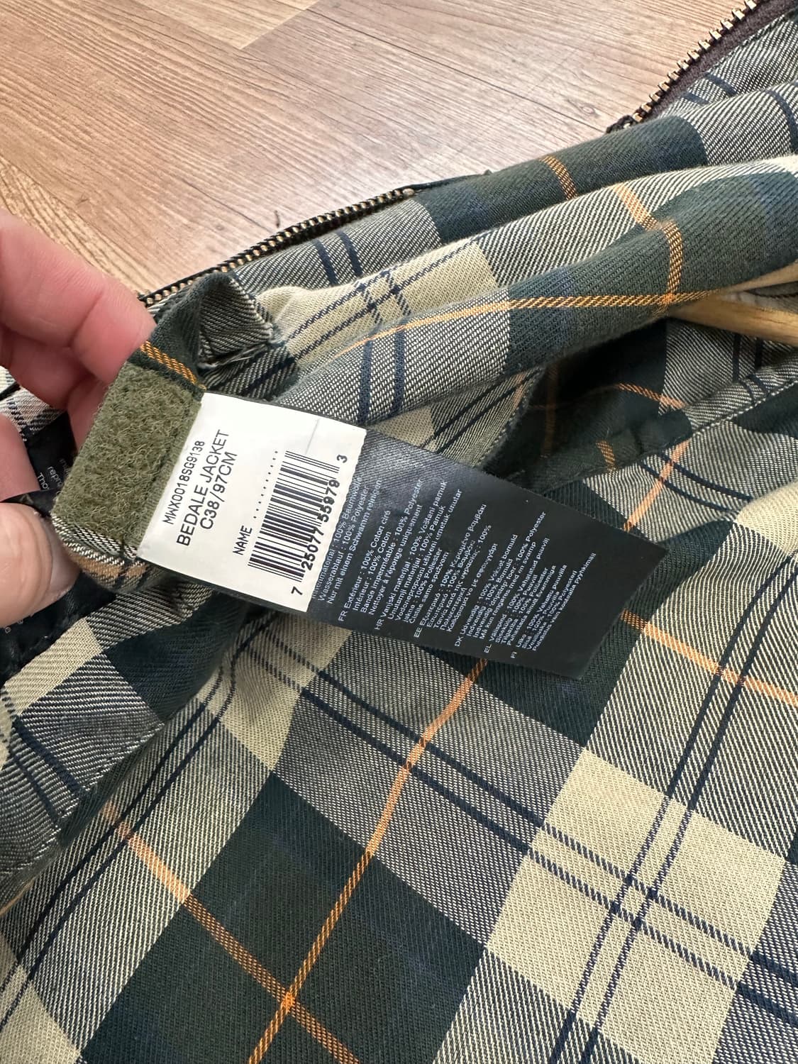 (97)바버 비데일 왁스자켓 세이지 그린 상품이미지7