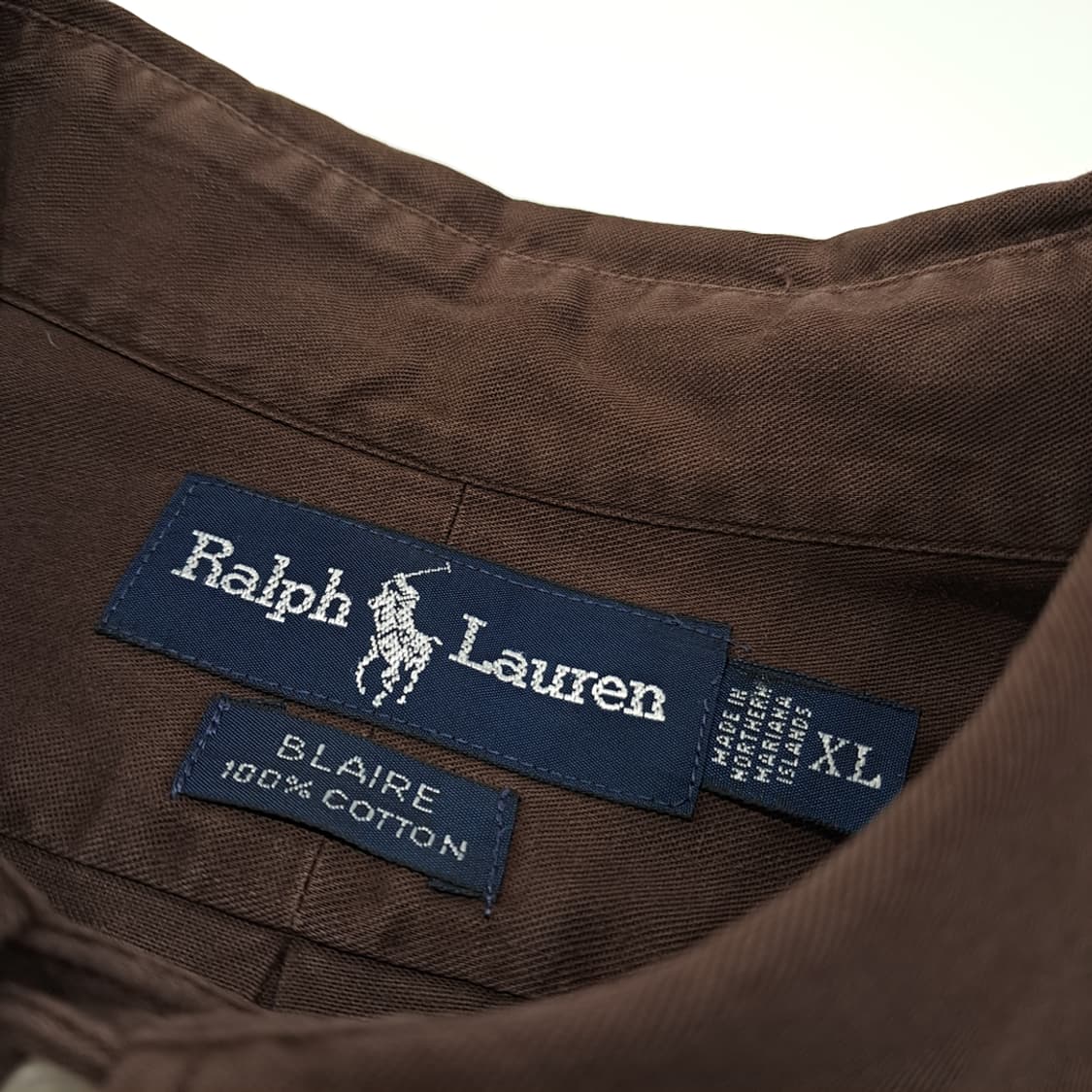 CL673 XL 폴로 90s 미국판 버튼다운 초코 브라운 셔츠 남방 상품이미지3