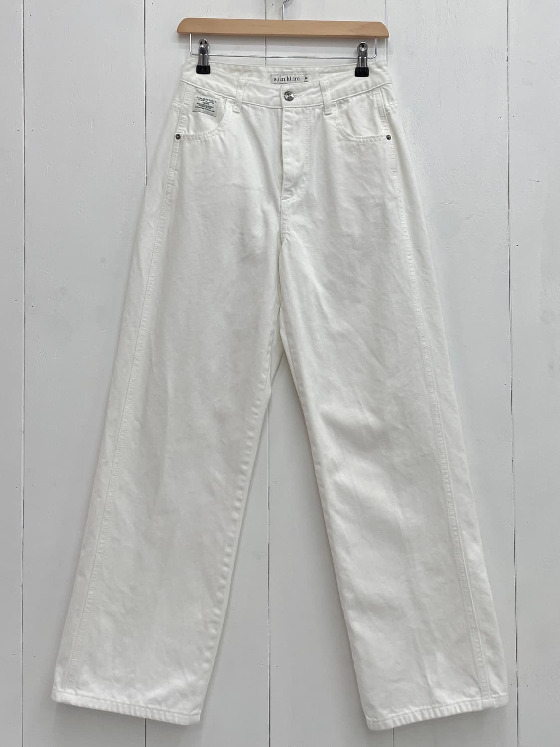 e.um.ki.im 미니멀 와이드 화이트 팬츠 상품이미지2