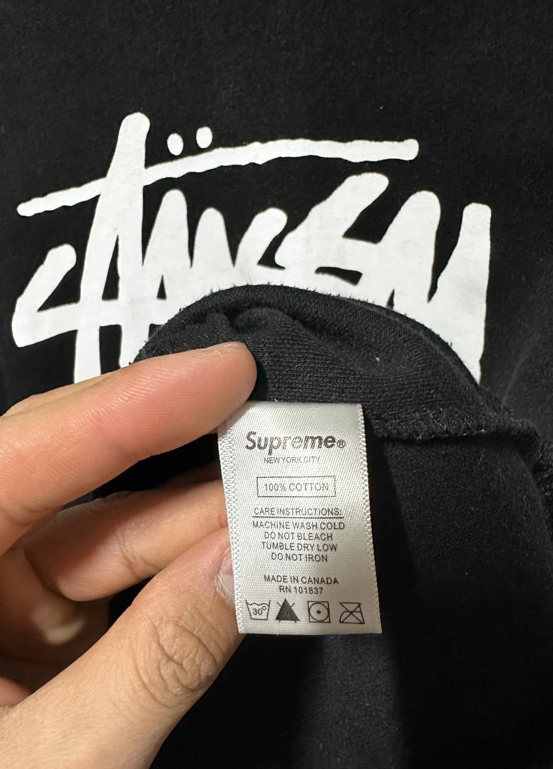 스투시 슈프림 콜라보 블랙 맨투맨 상품이미지4