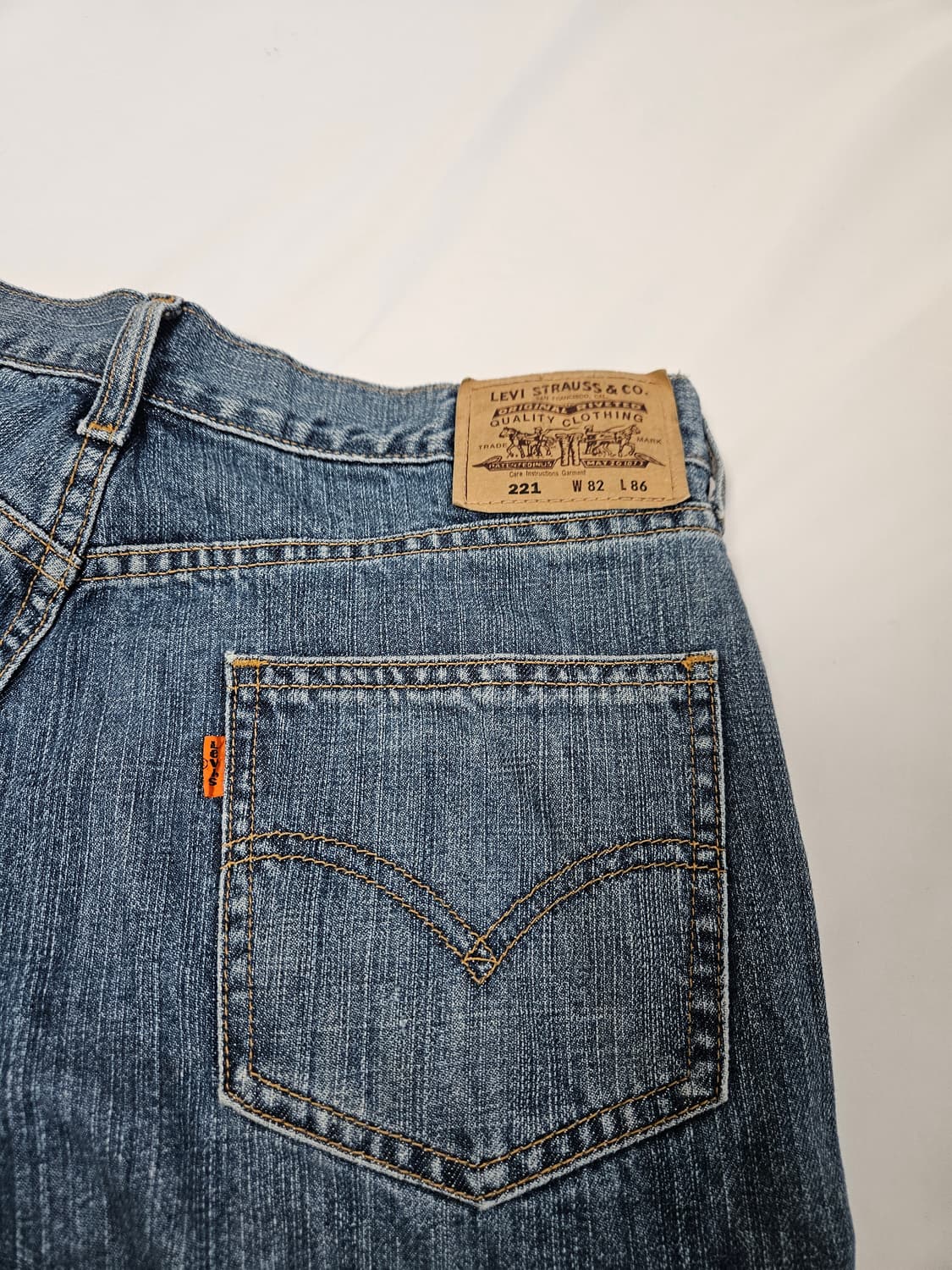 00s 리바이스 221 오렌지탭 워싱 데님팬츠 진 빈티지 32x34 상품이미지1